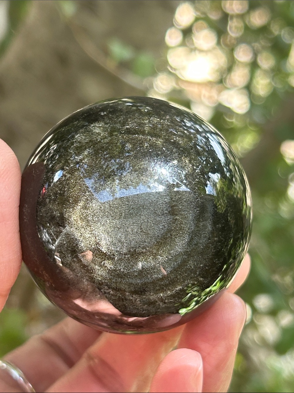 💎 48mm Golden Obsidian Crystal Sphere